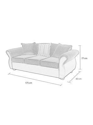 Imagen 2 del producto Sofá Palermo Tela 3 Cuerpos