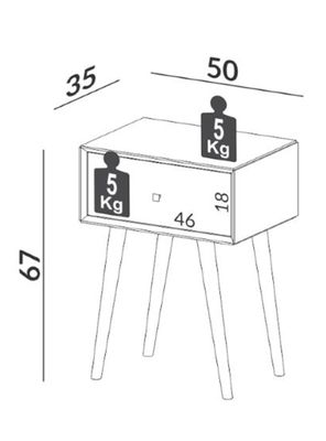 Imagen 2 del producto Velador Tw49 1 Cajón Castaño
