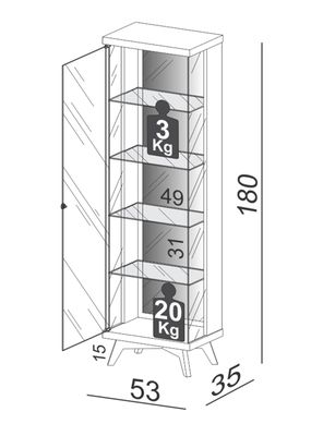 Imagen 2 del producto Vitrina 2 Puertas C715L Vidrio