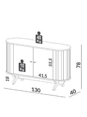 Imagen 2 del producto Buffet 2 Puertas Tb289 130 cm Curvo