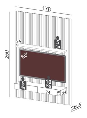 Imagen 2 del producto Home TV 65"" 2 Cajones 2 Repisas