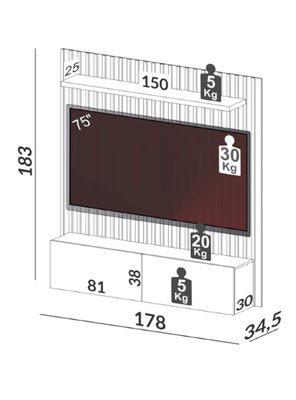 Imagen 2 del producto Home TV 75"" 2 Cajones