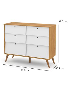 Imagen 2 del producto Cómoda Eco Wood 6 Cajones Mdf Beige