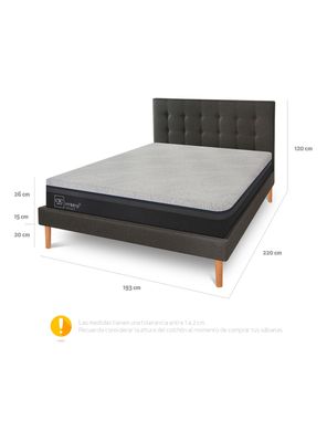 Imagen 2 del producto Cama Europea Hybrid Plus Infinity King con Respaldo