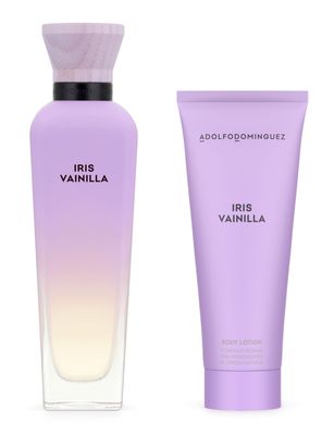 Set Perfume Adolfo Domínguez Agua Fresca Iris Vainilla EDT Mujer 120 ml + Loción Corporal 75 ml