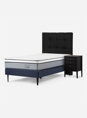 Cama Europea 1 Plaza Indie + Set Muebles Issey