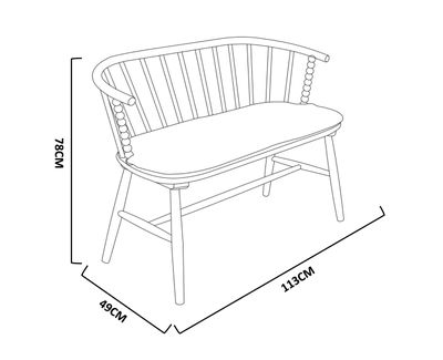 Imagen 2 del producto Banqueta Respaldo Eclectica 113x49x78 cm