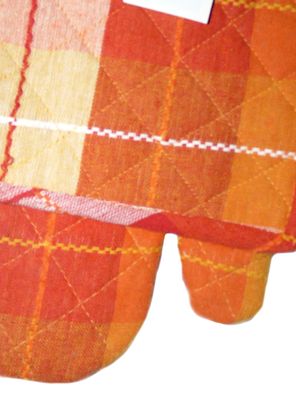 Imagen 2 del producto Set 2 Guantes Cocina + 2 Toma Ollas Cuadros Naranja Kadar