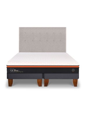 Cama Europea Bee Comfort 2 Plazas Base Dividida + Respaldo Tigris