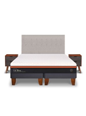 Cama Europea Bee Comfort King + Set Muebles Tigris