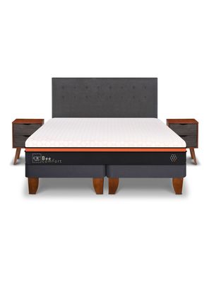 Cama Europea Bee Comfort King + Set Muebles Eufrates