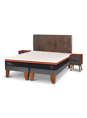 Imagen 2 del producto Cama Europea Bee Comfort 2 Plazas Base Dividida + Set Muebles Baker