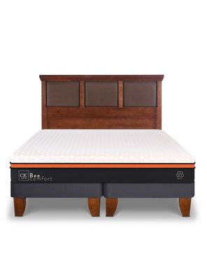 Imagen 2 del producto Cama Europea Bee Comfort 2 Plazas Base Dividida + Respaldo New Torino Caramel