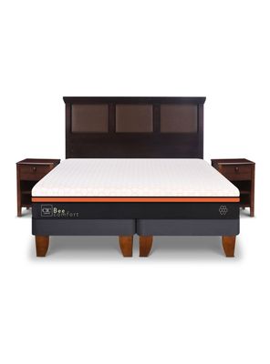 Imagen 1 del producto Cama Europea Bee Comfort King + Set Muebles New Torino Chococolate