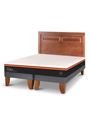 Cama Europea Bee Comfort King + Respaldo Milán