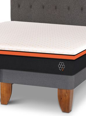 Imagen 2 del producto Cama Europea King Bee Comfort Base Dividida + Respaldo Gris