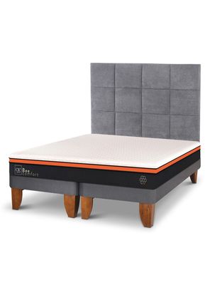 Cama Europea Bee Comfort 2 Plazas Base Dividida + Respaldo Tamesis