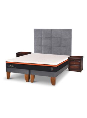 Cama Europea Bee Comfort 2 Plazas Base Dividida + Set Muebles Tamesis