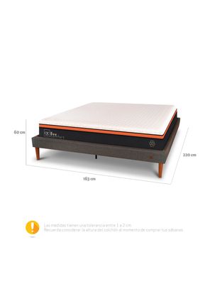 Imagen 2 del producto Cama Europea Curve Bee Comfort 2 Plazas Base Dividida