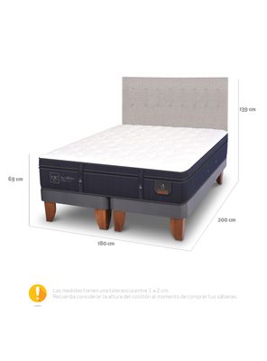 Imagen 2 del producto Cama Europea Super Premium King + Respaldo Tigris