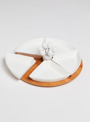 Set de Cocktail Bamboo con 5 Pocillos y Pinchos