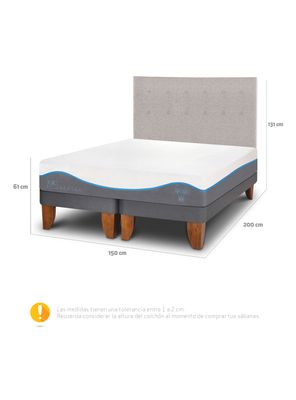 Imagen 2 del producto Cama Europea Alaska 2 Plazas Base Dividida + Respaldo Tigris