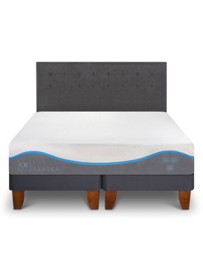 Cama Europea Alaska King + Respaldo Eufrates