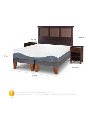 Imagen 2 del producto Cama Europea Alaska 2 Plazas Base Dividida + Set Muebles New Torino Chocolate