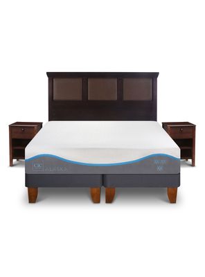 Cama Europea Alaska King + Set Muebles New Torino Chocolate