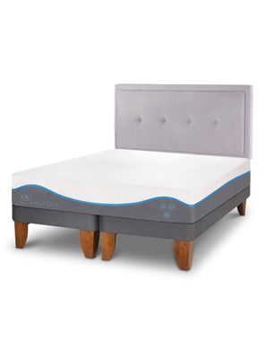 Imagen 1 del producto Cama Europea Alaska 2 Plazas Base Dividida + Respaldo Ganges