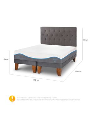 Imagen 2 del producto Cama Europea Alaska 2 Plazas Base Dividida + Respaldo Kavery