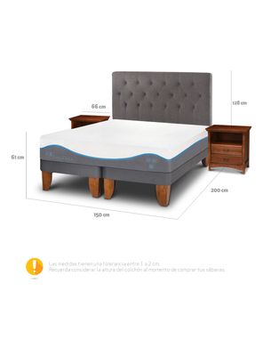 Imagen 2 del producto Cama Europea Alaska 2 Plazas Base Dividida + Set Muebles Kavery