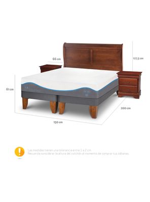 Imagen 2 del producto Cama Europea Alaska 2 Plazas Base Dividida + Set Muebles Miro