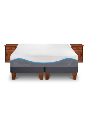 Imagen 1 del producto Cama Europea Alaska 2 Plazas Base Dividida + Set Muebles Miro