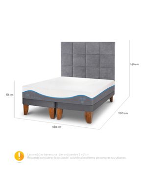 Imagen 2 del producto Cama Europea Alaska King + Respaldo Tamesis