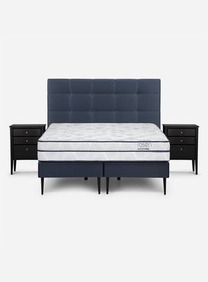 Imagen 2 del producto Cama Europea Autonomy 2 Plazas Base Dividida + Respaldo + 2 Veladores