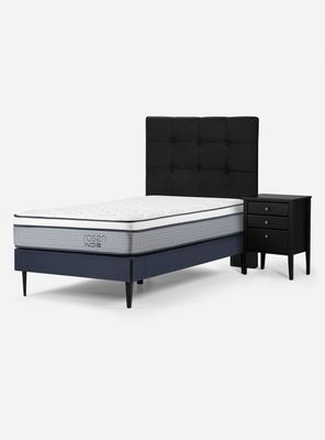 Cama Europea Indie 1.5 Plazas + Set Muebles Issey