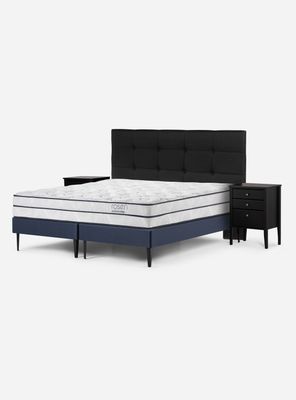 Cama Europea Autonomy 2 Plazas Base Dividida + Set Muebles