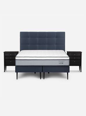 Imagen 2 del producto Cama Europea Indie 2 Plazas Base Dividida + Respaldo + Velador Issey