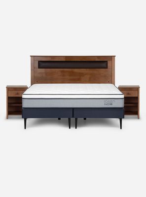 Imagen 2 del producto Cama Europea Indie 2 Plazas Base Dividida + Set Muebles Ferrara