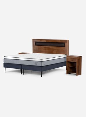 Cama Europea Indie King + Set Muebles Ferrara