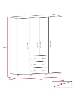 Imagen 2 del producto Clóset Fontan Bellota Blanco 4 Puertas + 3 Cajones