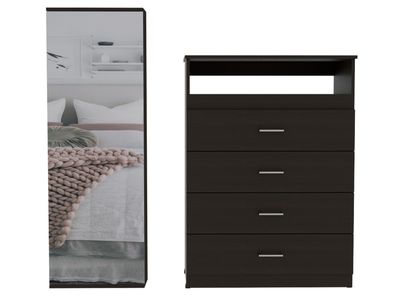 Set Muebles Dormitorio Dreams 6: Cómoda 4C + Zapatero Leto con Espejo