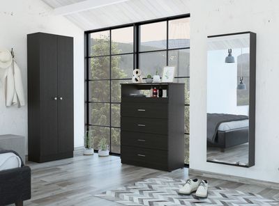 Imagen 2 del producto Clóset 2P + Cómoda 4C 1P + Zapatero Leto con Espejo Wengue