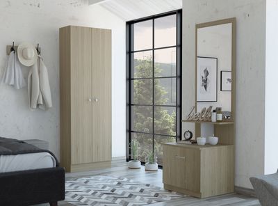 Imagen 2 del producto Combo Dormitorio Dreams 9: Clóset 2P + Velador Multifuncional Rovere Blanco