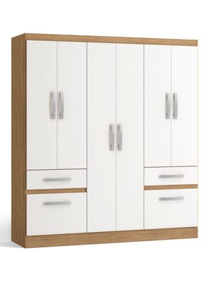 Clóset Liliana 6 Puertas 4 Cajones Freijó Blanco