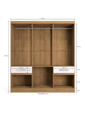 Imagen 2 del producto Clóset Liliana 6 Puertas 4 Cajones Freijó Blanco