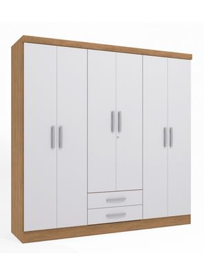 Clóset Isabela 6 Puertas 2 Cajones Freijó Blanco