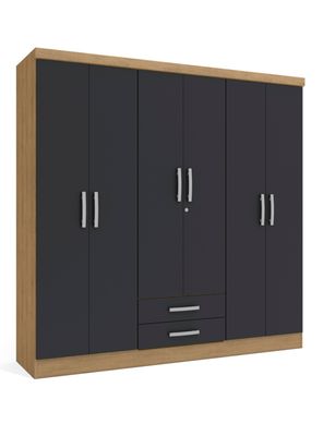 Clóset Isabela 6 Puertas 2 Cajones Freijó Negro