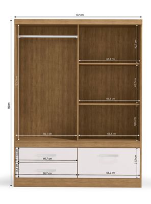 Imagen 2 del producto Clóset Emilia 2 Puertas 3 Cajones